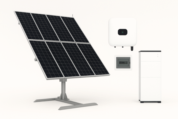 3kW On-Grid Solar System – Single Phase Bifacial TOPCon DCR Panels | Dual Axis Tracker | Hybrid Ready